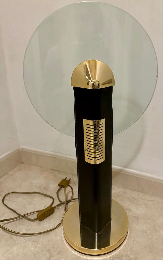 Lampada vintage pelle e cristallo