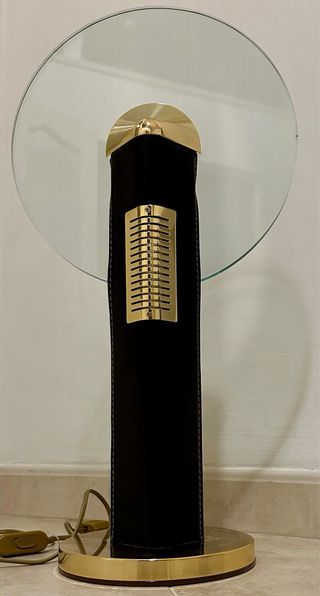 Lampada vintage pelle e cristallo