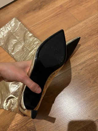 Botas altas dorado Zara 35