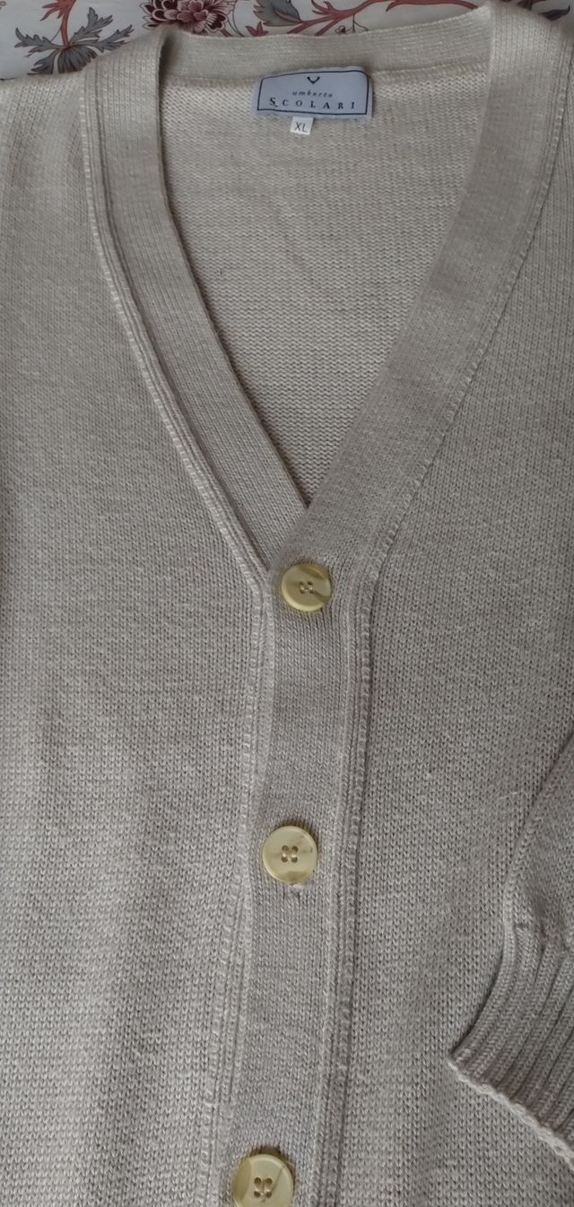 CARDIGAN DA UOMO IN COTONE PANNA