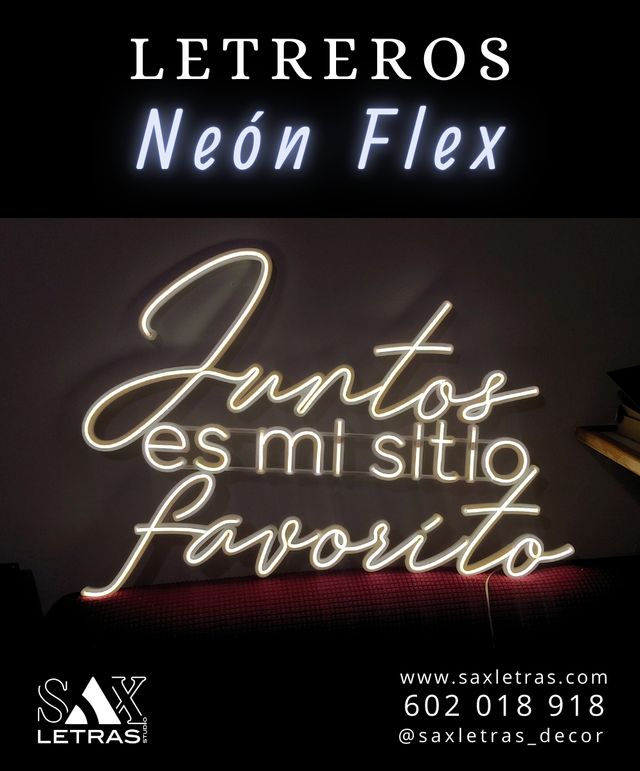 Neón encargo frases logos letreros carteles evento
