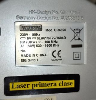 RADIO CD DESPERTADOR WATSON MOD. UR4820