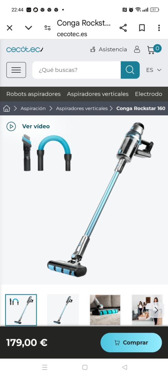 Aspirador vertical rockstar 1600 Advance.