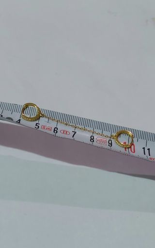 Pendiente doble aro con cadena plata s925