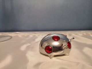 Statua coccinella argento VALENTI Italy