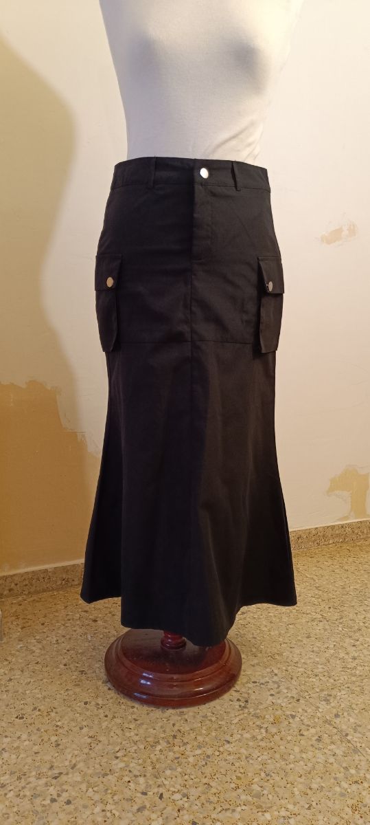 Falda gótica larga, negro, talla S/36