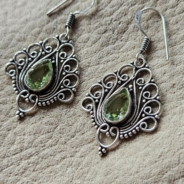Pendientes plata 925 y peridoto