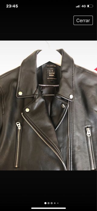 Cazadora polipiel negra como nueva