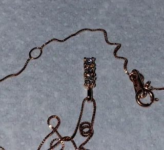 Colgante trilogía diamantes y collar oro rosa 18k 