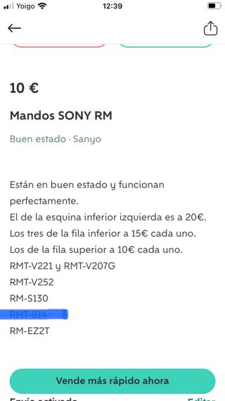 Mandos Sony varios