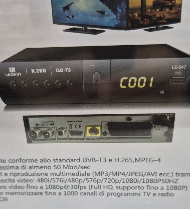 Tv Decoder Digitale Terrestr Dvb T3SCART/HDMI 2024