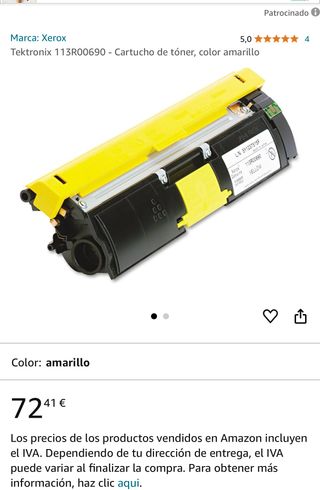 Cartucho tinta impresora