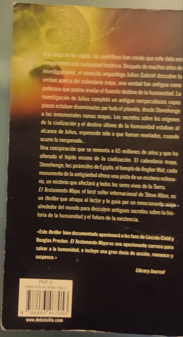 El testamento maya. Steve Alten