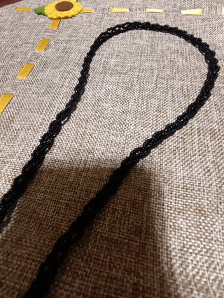 Pochette tracolla con perline  fatta mano nera