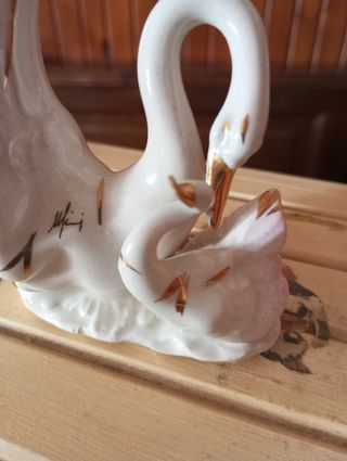Vaso cigni in porcellana