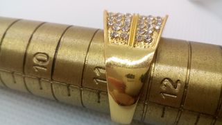 Anillo Real de Zafiro chapado oro 18k