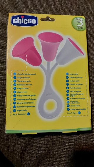Sonajero Chico blanco y rosa