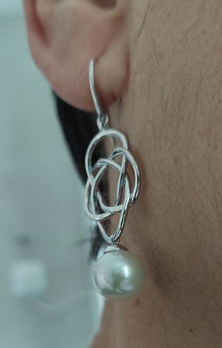 Pendientes Majórica plata