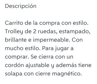 Juguete carrito de la compra