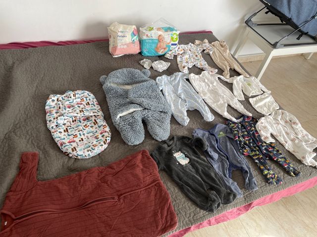 ropa bebe /3,5-5,5 kg /de pañales2-5 kg, jamaca