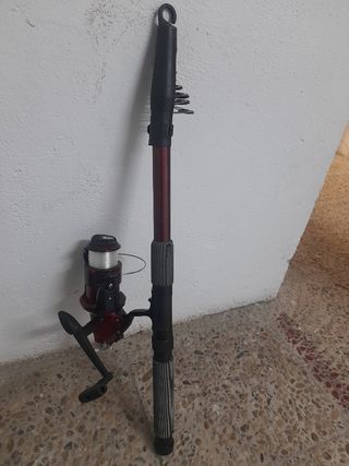 Carrete caña pescar