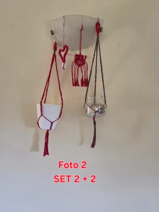 Set 2 Portavaso macramè tapiz 2  decorar hogar