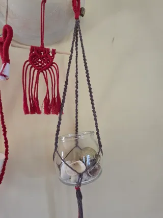 Set 2 Portavaso macramè tapiz 2  decorar hogar