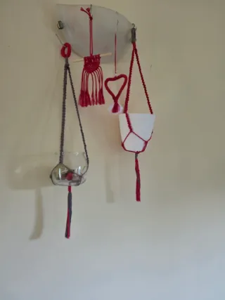 Set 2 Portavaso macramè tapiz 2  decorar hogar