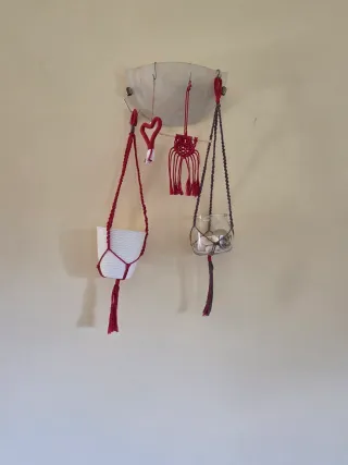 Set 2 Portavaso macramè tapiz 2  decorar hogar