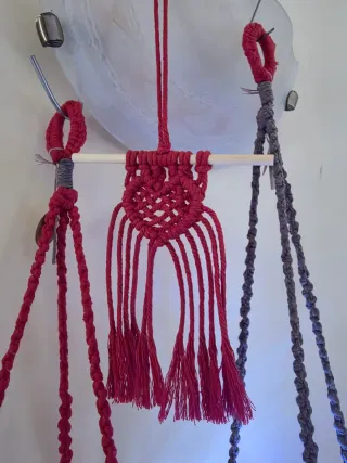 Set  Portavaso macramè  tapiz decorar hogar Boho