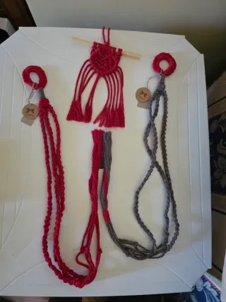 Set  Portavaso macramè  tapiz decorar hogar Boho