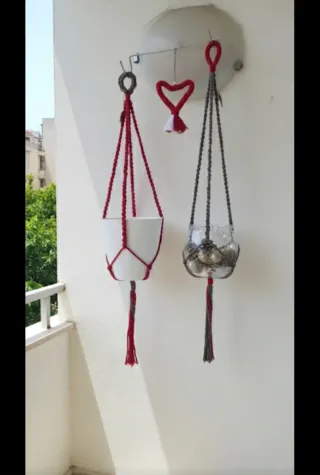 Set Portavaso fioriera sospesa macrame Arazzo Boho