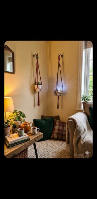 4 Portavaso fioriera sospesa macrame Arazzo Boho