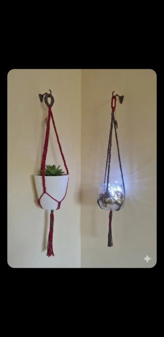 4 Portavaso fioriera sospesa macrame Arazzo Boho
