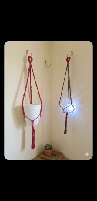 4 Portavaso fioriera sospesa macrame Arazzo Boho