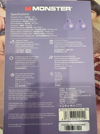 Auriculares inalambricos Monster Airmars XKT21