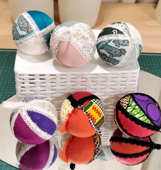 Lote Bolas Navidad artesanales