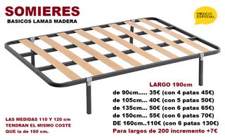LOTE BASICO CAMA :  SOMIER Y COLCHON 150X190