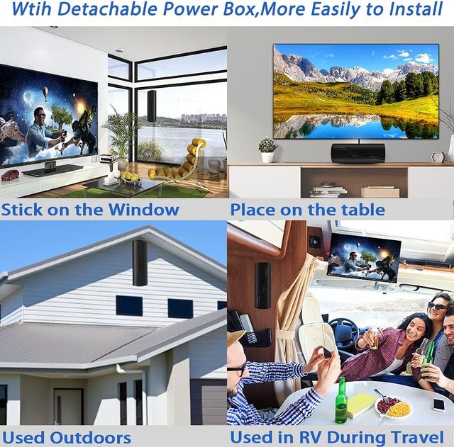 ANTENA POTENTE DE TV PARA INTERIORES Y EXTERIORES