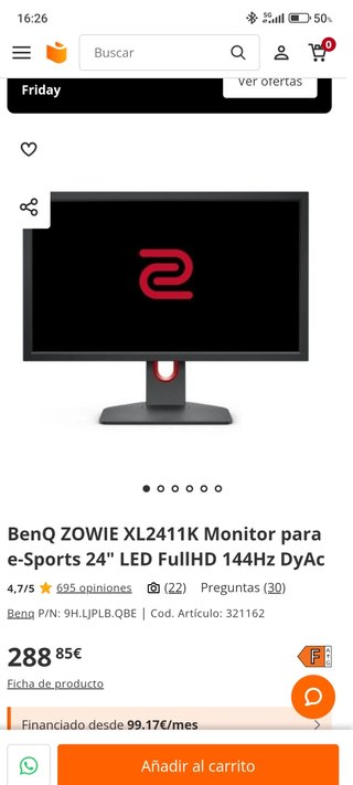 MONITOR PC BENQ 24"