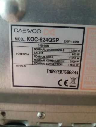 Grill microondas Daewoo