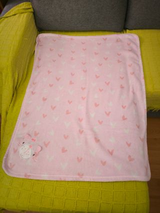 Manta bebe rosa gato