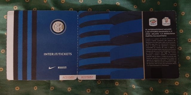 Biglietto INTER/LAZIO 2019 da Collezione