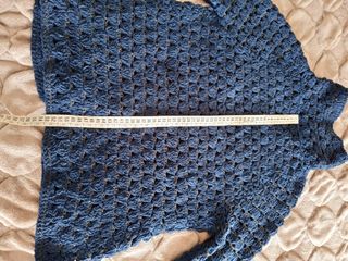 Chaqueta vintage lana crochet azul de Juan Blanco
