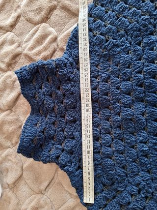 Chaqueta vintage lana crochet azul de Juan Blanco