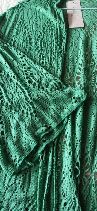 BLUSA ABIERTA ENCAJE VERDE ANDALUCÍA