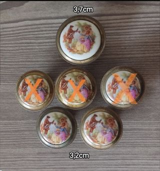 ANTIGUOS TIRADORES CON ESCENAS FRAGONARD 5€/8€