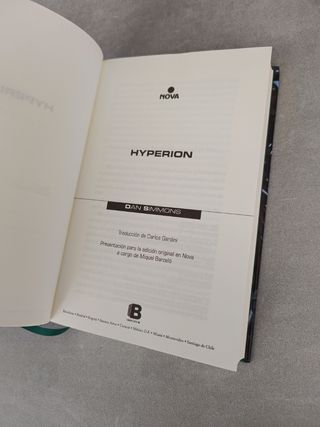 Hyperion. Dan Simmons. Nova.