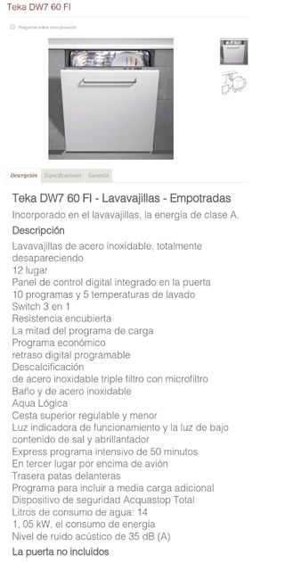 Lavavajillas 'TEKA Integrable 12Cub🫧🍽️