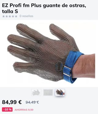 Guante metálico de seguridad. Talla-L